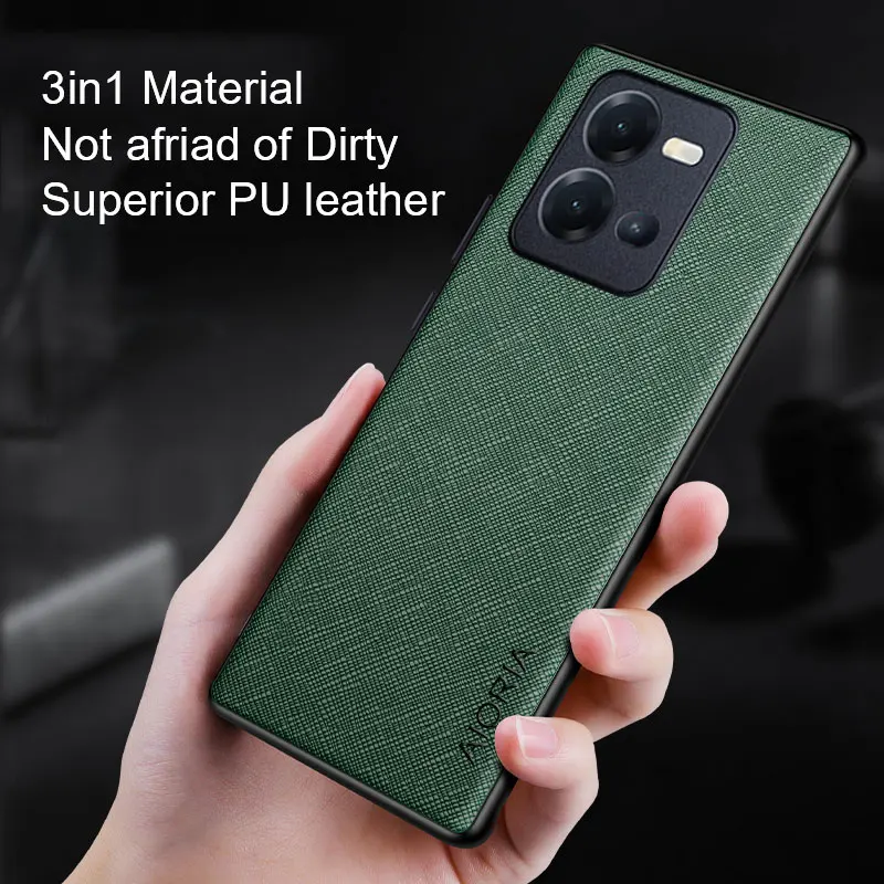 Funda de cuero con patrón cruzado para Vivo V25E V27E V27 Pro S16 Pro S16e S10e S12 V21E Y73 4G 5G, carcasa de lujo, V23E - imagen 2