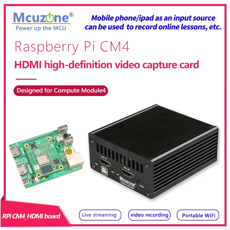 Tarjeta de captura de vídeo de alta definición Raspberry Pi CM4 HDMI, entrada HDMI, salida HDMI 4G LTE