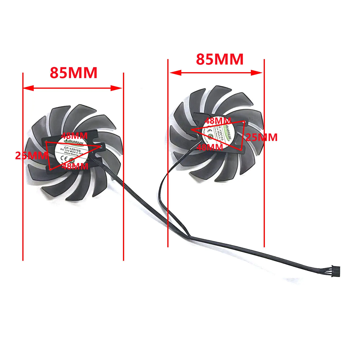 2 ventiladores nuevos 4PIN 85MM CF-12915S adecuado para tarjeta gráfica AXGAMING GeForce RTX2060 SUPER GTX1660ti 1660 SUPER X2 - imagen 2