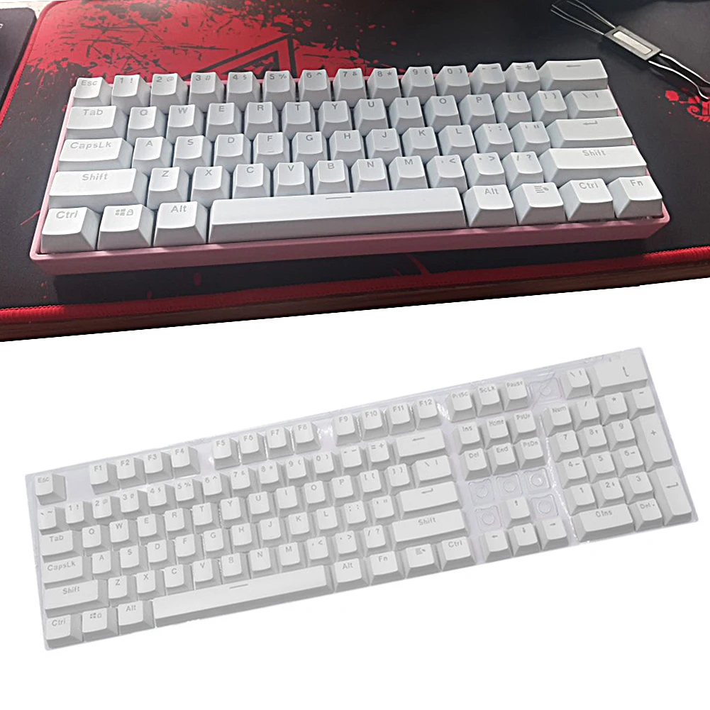Teclas de teclado mecánico universales ABS, teclas ergonómicas en blanco para teclado Cherry MX, tapa de tecla retroiluminada de repuesto, 104 Uds. - imagen 2
