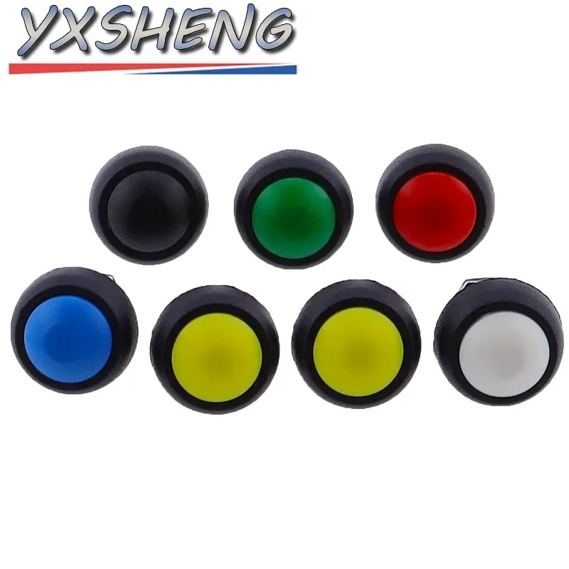 6 uds PBS-33B Mini interruptor de 2 pines 12mm 12V 1A interruptor de botón momentáneo impermeable desde el reinicio sin bloqueo - imagen 3