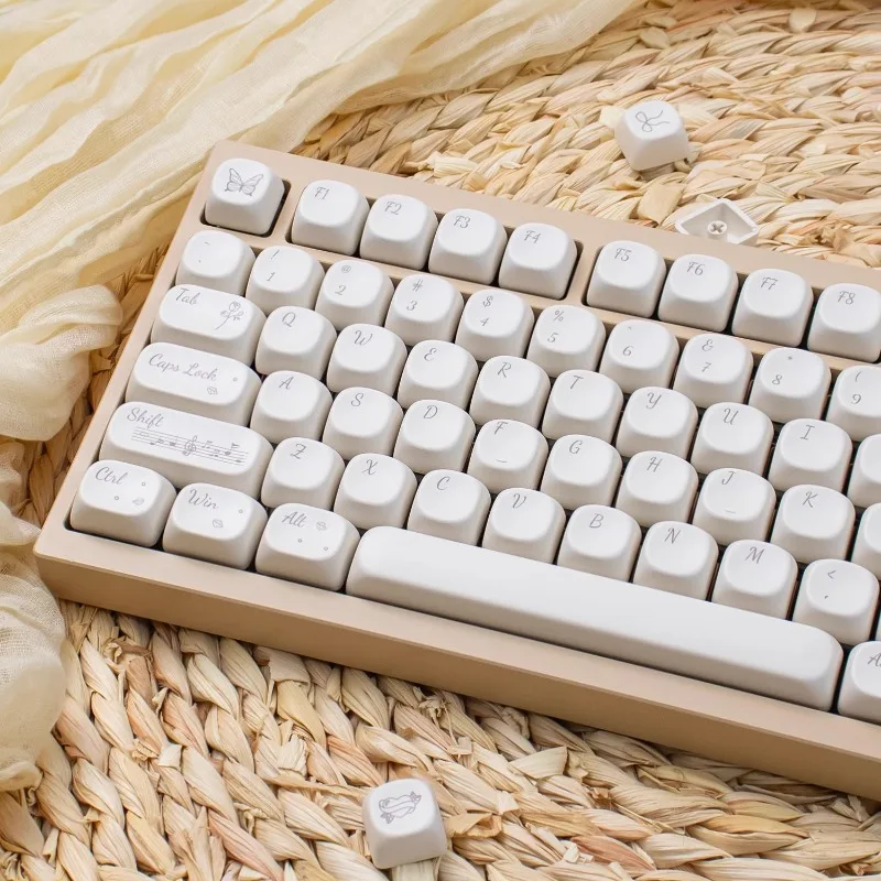 Teclas con tema Rose Symphony, teclas originales de perfil pbt MOA para teclado mecánico, tapa de tecla personalizada con personalidad blanca - imagen 4
