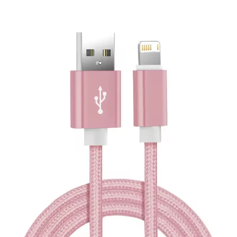 Cable USB de carga rápida trenzado de nailon para iPhone 11 12 mini 13 14 Pro Max X XR XS 6S 7 8 Plus Cables de carga rápida 1m 1,5m 2m 3m - imagen 2