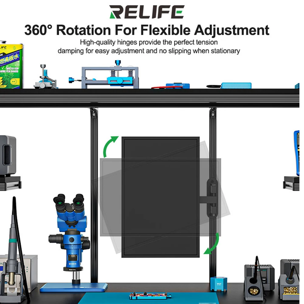 RELIFE MS3 360 °   El montaje giratorio de la pantalla de visualización se puede inclinar 15 °   Alta capacidad de carga para herramientas de brazo de soporte de pantallas de 14-27 pulgadas - imagen 5