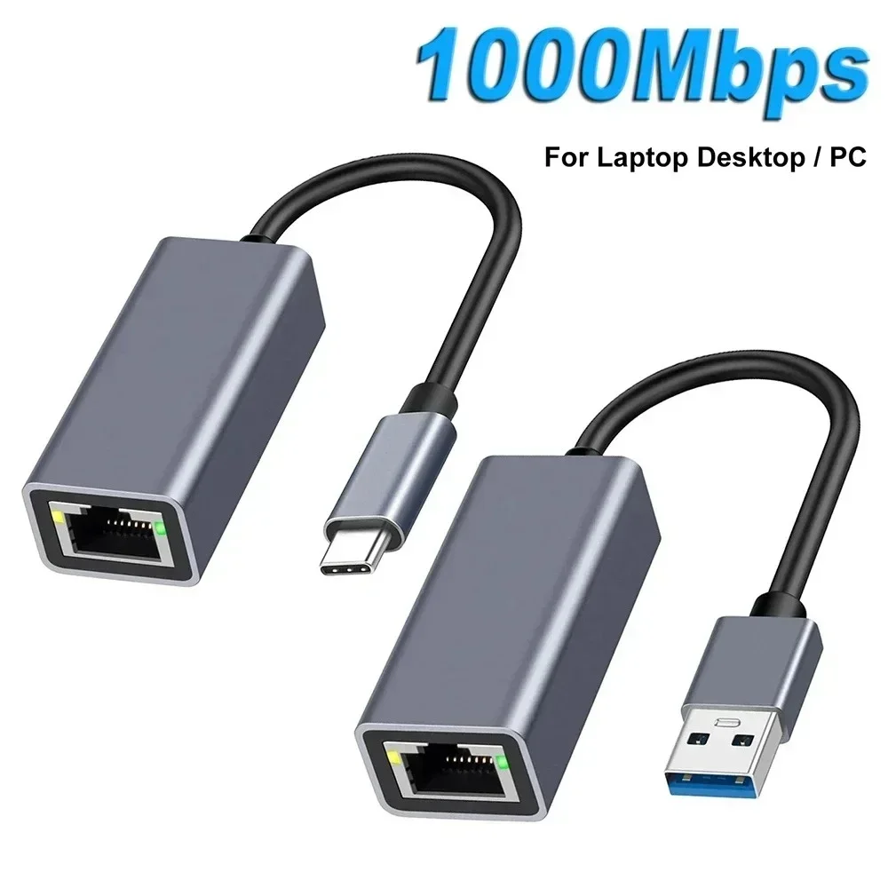 Adaptador Ethernet USB tipo C, tarjeta de red USB 3,0, 10/100/1000Mbps, USB C a RJ45, Gigabit Lan, para PC, Macbook, Windows y portátil - imagen 2