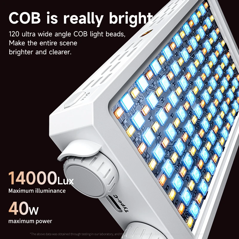 Nueva luz LED para cámara de 40W, 2500K-9000K, bicolor, 4400mAh, mango de lámpara de vídeo, luz portátil para fotografía con CCT en cámara - imagen 3