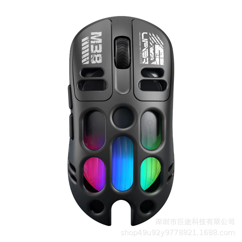 UTHAI M38 nuevo Bluetooth tres modos ratón inalámbrico carga RGB emisor de luz mecánico sonido hueco ratón para juegos - imagen 5