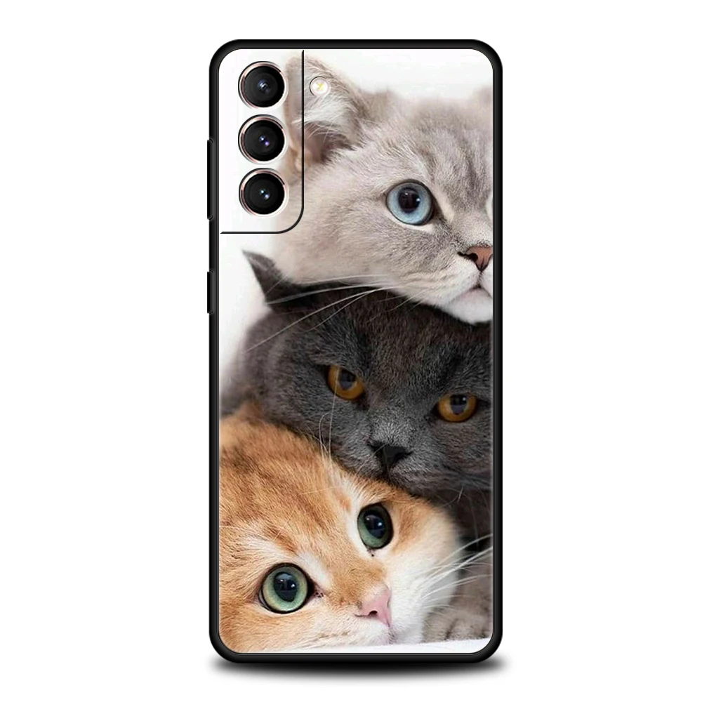 Funda de teléfono Kawaii Love Cat para Samsung Galaxy S25 Edge S24 S23 S22 Ultra S20 S21 FE 5G S10 S9 Plus S10E, funda suave - imagen 5