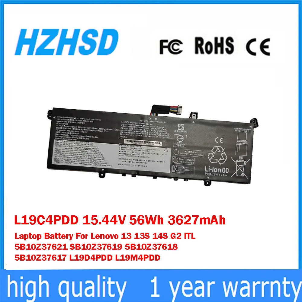 L19C4PDD 15,44 V 56Wh 3627mAh batería del ordenador portátil para Lenovo 13 13S 14S G2 ITL 5B10Z37621 SB10Z37619 5B10Z37618 5B10Z37617 L19D4PDD