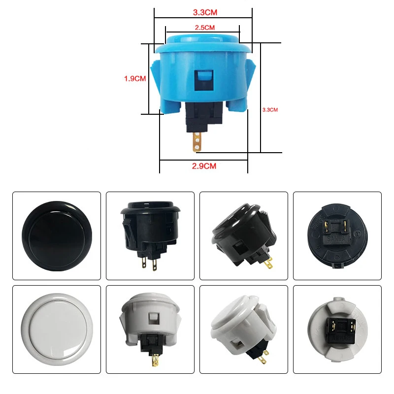 IYO-botón Sanwa Original para máquina Arcade, gabinete auténtico, gabinete DIY, 6 colores disponibles, 6 unidades por lote - imagen 3
