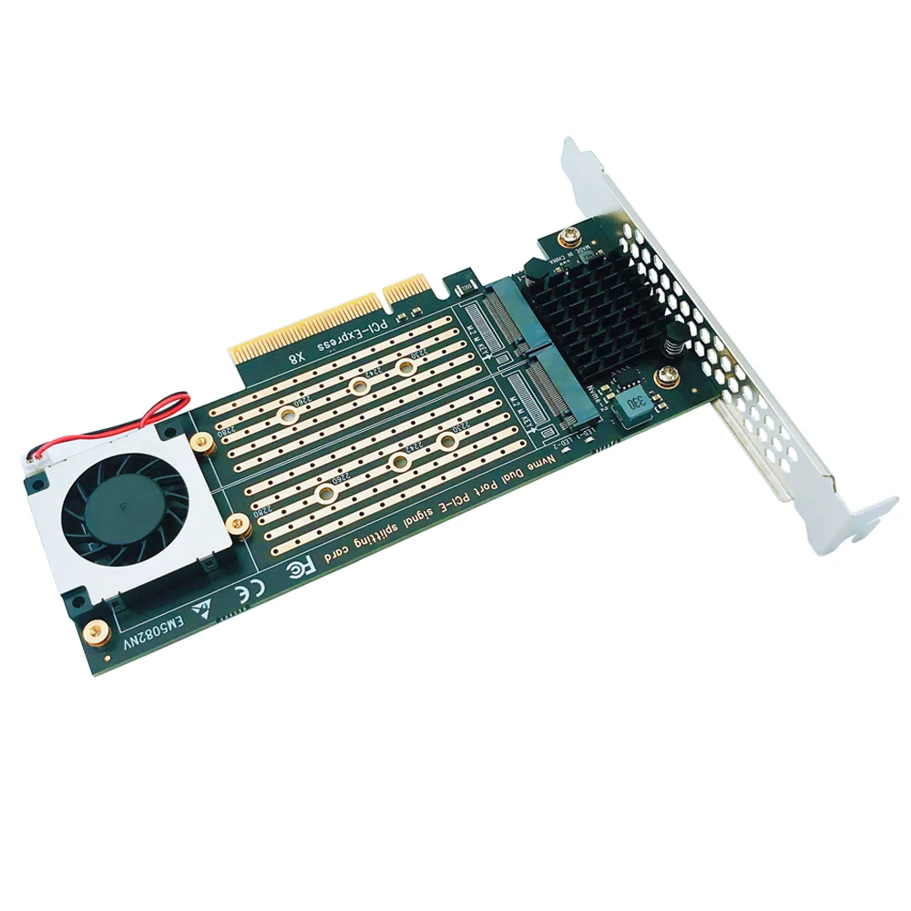 Tarjeta adaptadora PCIe a M2, convertidor de SSD, 2 puertos, M2, NVME, M.2, PCI Express, X8, VROC RAID, nueva - imagen 5