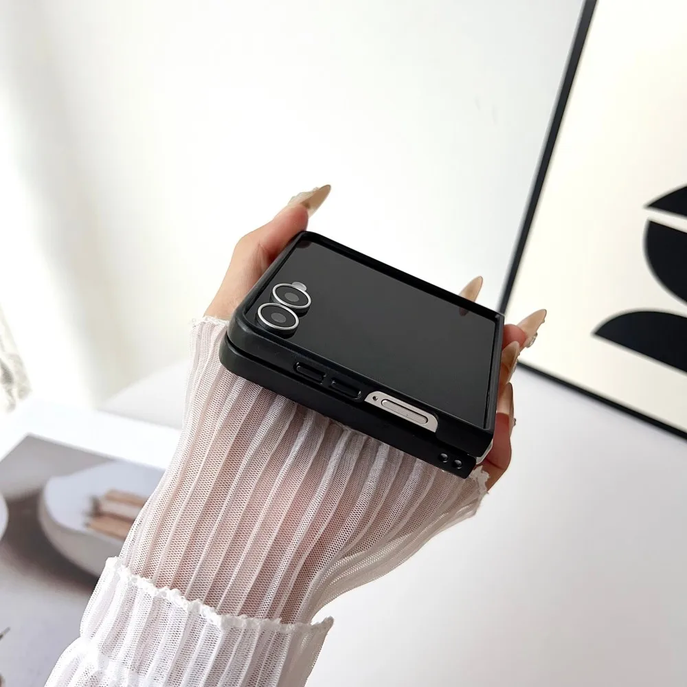 Para Samsung Galaxy Z Flip 7 funda dura de silicona de fibra de carbono magnética a prueba de golpes funda protectora trasera para Z Flip 7 6 5 4 3 - imagen 4