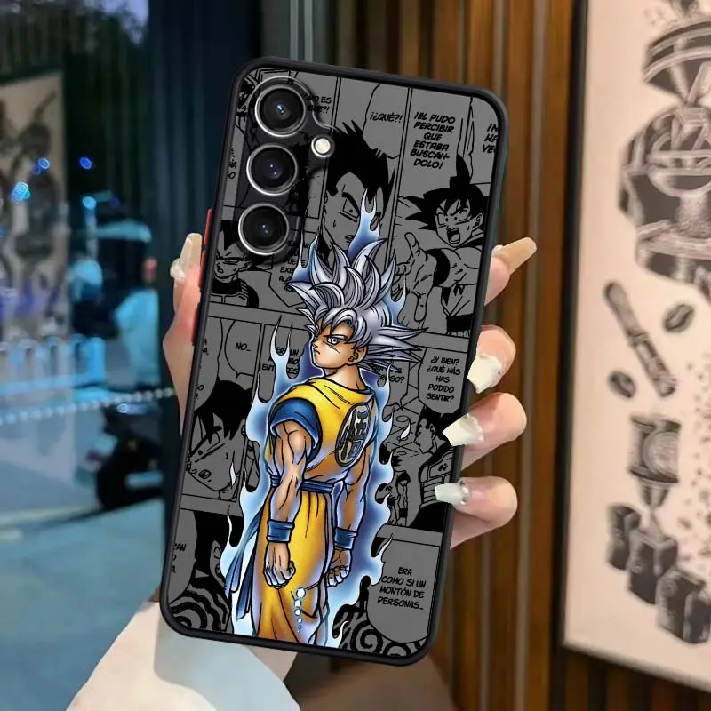 D-Dragon Ball Goku Cool para Samsung Galaxy S25 S24 S23 S22 FE Plus Ultra 5G funda de teléfono translúcida esmerilada - imagen 4