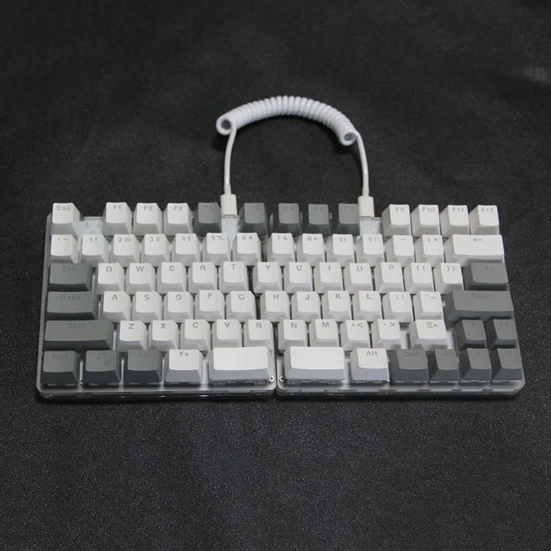 Teclado dividido con cable de 78 teclas, teclado mecánico dividido ergonómico RGB personalizado de intercambio en caliente para teclado de jugador VIAL izquierdo y derecho - imagen 2