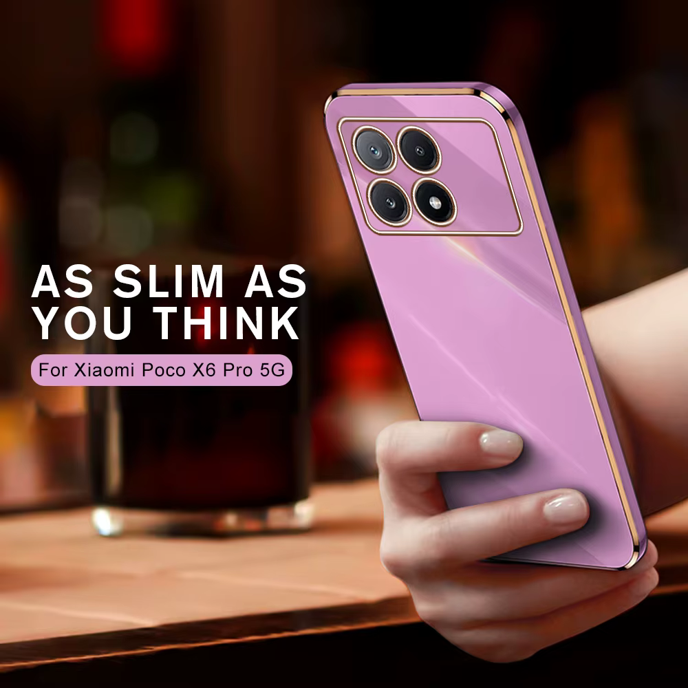Funda galvanizada de lujo para Xiaomi Poco X6 Pro, Funda protectora de lente de silicona, Funda Coque PocoX6 PocoX6Pro Little X6Pro X 6 5G - imagen 5