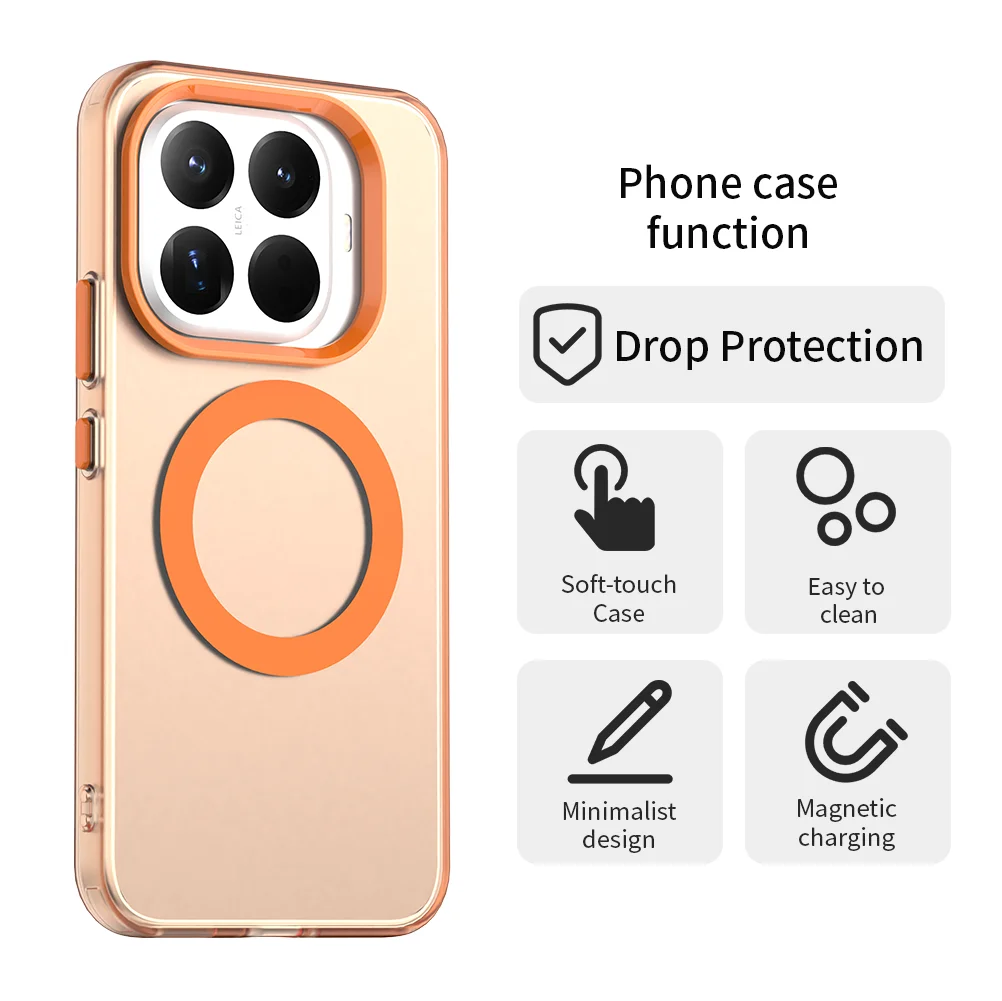 Funda para Xiaomi 15T Pro Candy colorida magnética mate translúcida TPU PC cubierta anticaída para Xiaomi 15T 14T Pro parachoques