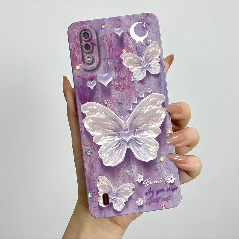 Para Samsung A01 A015F funda hermosa mariposa flores teléfono contraportada fundas suaves a prueba de golpes para Samsung Galaxy A01 Coque Capa - imagen 5