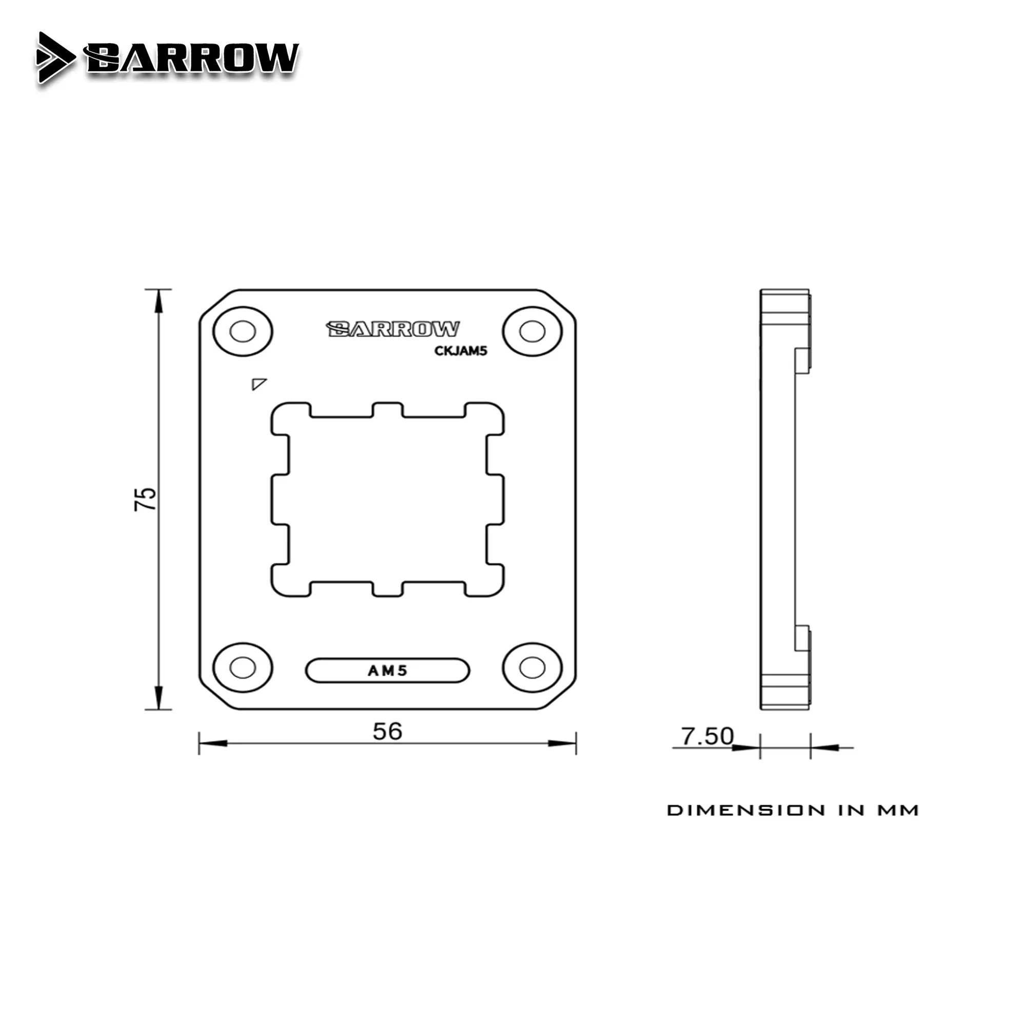 Barrow AM5 Soporte CPU con refrigeración líquida y hebilla antiflexión - imagen 4