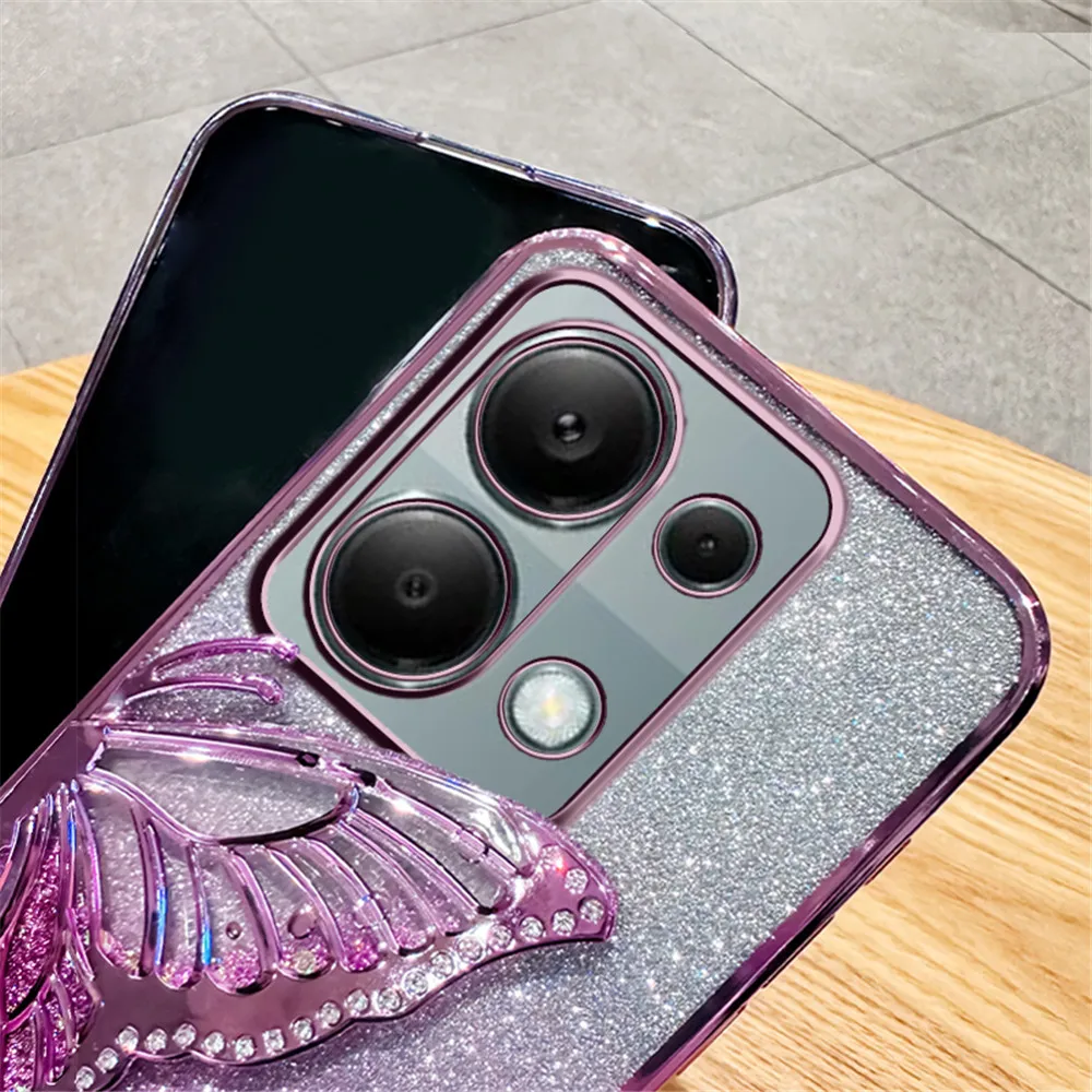 Note13 Pro funda de teléfono de arena movediza de mariposa degradada para Xiaomi Redmi Note 13 Pro Plus 12S 11S 10S 9S 8 7 Pro funda de silicona suave - imagen 5