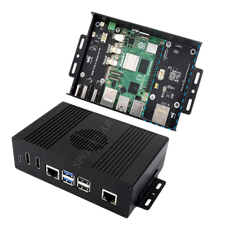 Kit de opción Raspberry Pi 5 Adaptador fácil /OR PCIe-A-ETH /OR PCIe-USB-Hub /OR PCIe-M.2-NVM-SSD Kit de caja - imagen 2