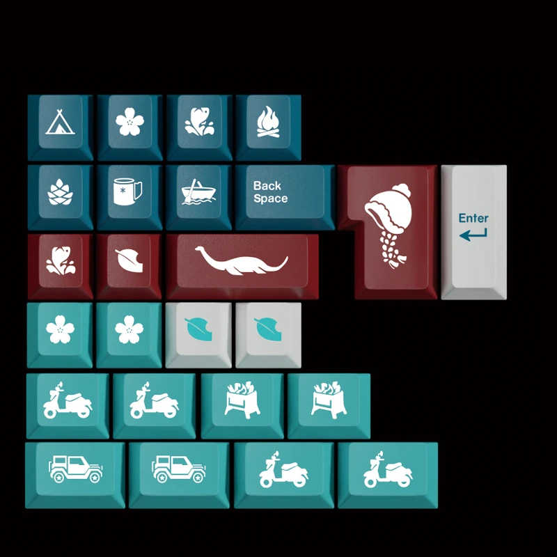 Juego de teclas con tema de Lake Motosu, perfil de cereza, sublimación PBT, teclas originales personalizadas hechas a mano para regalo de teclado mecánico - imagen 4