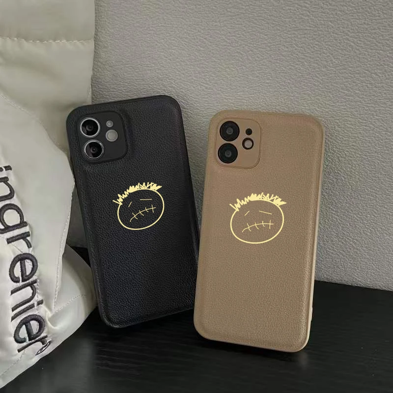 hot High street trend Travis scot hip hop soft leather case for iphone 15 13 12 11 Pro Max 7 Plus X 14Pro XS XR MAX white cover  - imagen 2