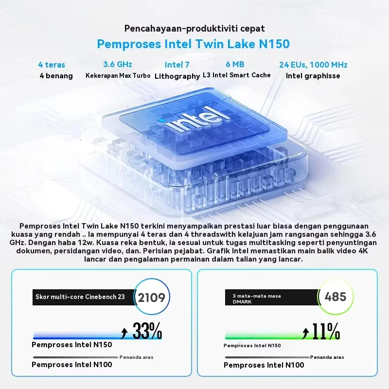 CHUWI MiniBook X Intel N150, Tablet Laptop 2 en 1 de 10.51 Pulgadas, 16GB LPDDR5, 512G SSD, Windows 11, Mini Notebook, 2K FHD, Wi-Fi 6 - imagen 4