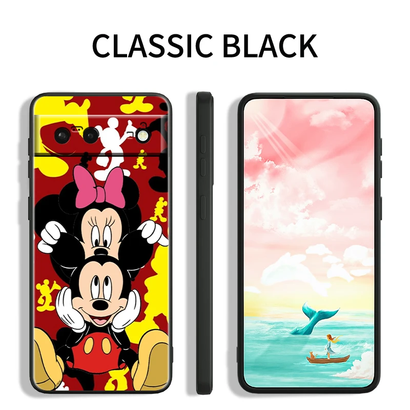 Disney-funda de silicona negra a prueba de golpes para teléfono, carcasa de TPU de lujo para Google Pixel 9, 8, 7A, 7, 6A, 6, 5A, 5, 4, 4A, XL, 5G - imagen 4