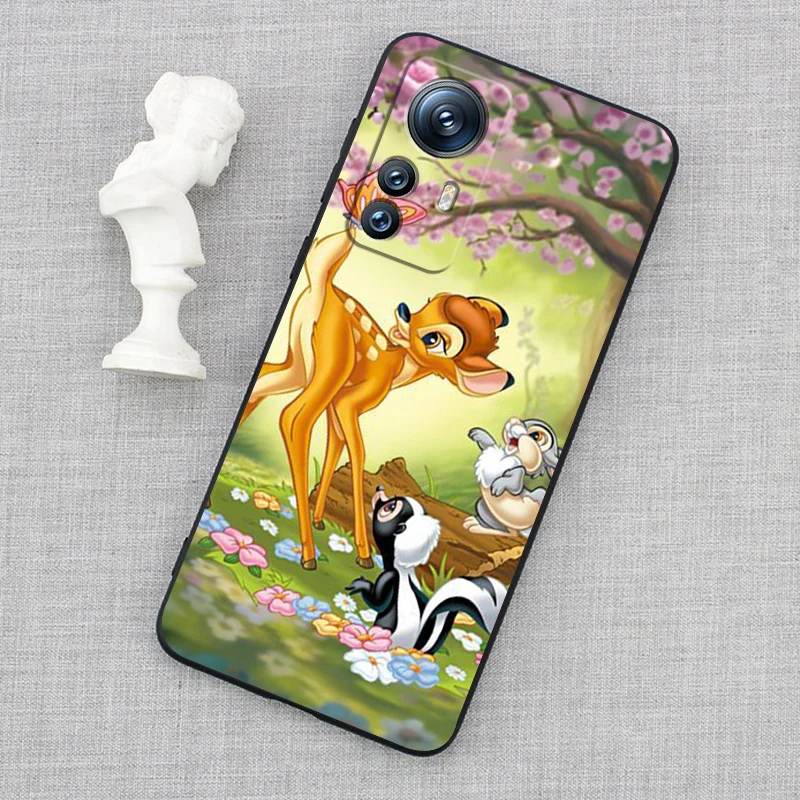 Disney Bambi Animation para Xiaomi Mi 14 13T 13 12T 12 11T 11i 11 10T 10 Pro Lite Ultra 5G, funda negra para teléfono - imagen 4
