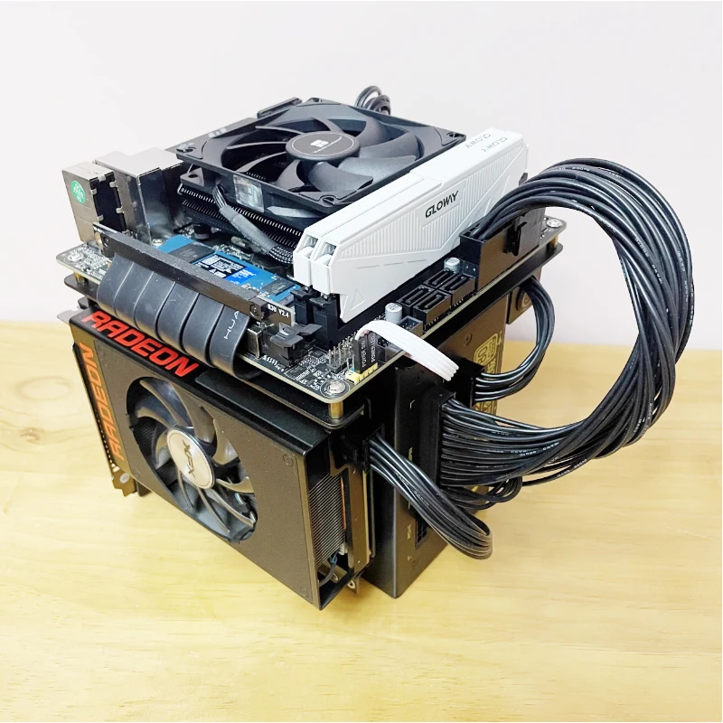 Mini ITX chasis abierto PC rack base de alimentación ITX metal simple creativo DIY estante abierto - imagen 4