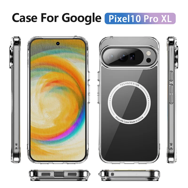 Funda magnética de carga inalámbrica transparente con revestimiento delgado para Google Pixel 8 9 10 Pro XL 8A 9A cubierta transparente a prueba de golpes - imagen 2