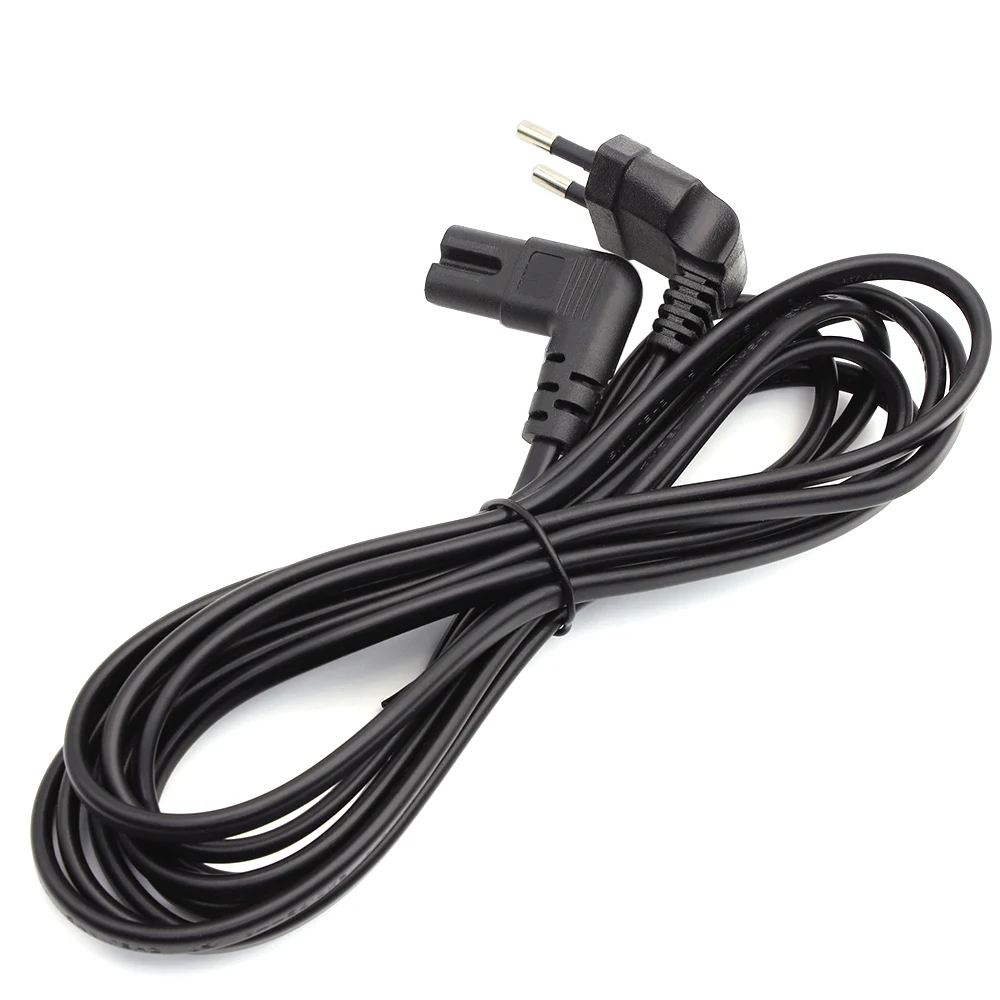 Cable de alimentación de CA de ángulo de 90 grados C7, 2,95 M, para Samsung, Philips, Sony, TV LED, UE, Schuko, CEE7/16 a IEC C7, Cable adaptador de corriente VDE