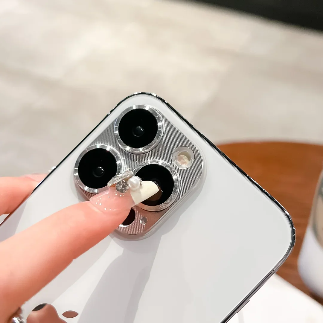 Anillo de Metal para cámara de lente para IPhone 16 17 Pro Max, Protector de pantalla de cámara trasera, cubierta de vidrio templado para IPhone 13 12, tapa de cámara - imagen 5