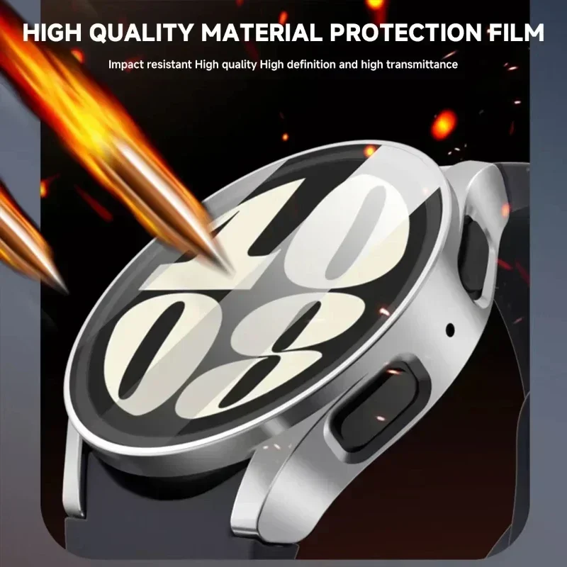 Funda + correa oficial para Samsung Galaxy Watch 7 6 5 4 40mm 44mm banda de silicona cubierta protectora de PC parachoques Galaxy Watch 6 accesorios - imagen 5