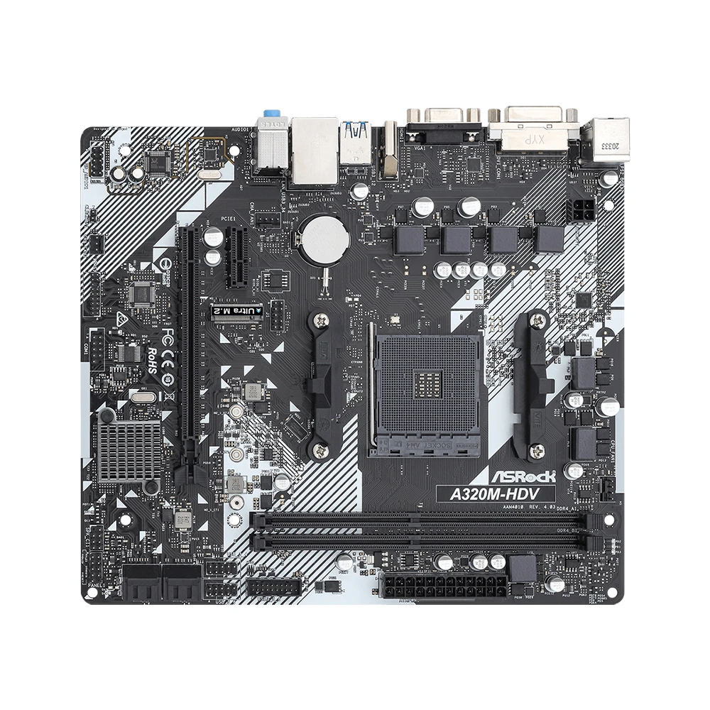 Placa base ASROCK A320M-HDV compatible con AMD Ryzen 5 5600 Ryzen 7 5700X3D DDR4 3200+(OC) NVME M.2 interfaz PCIe 3,0 AM4 placa base - imagen 5