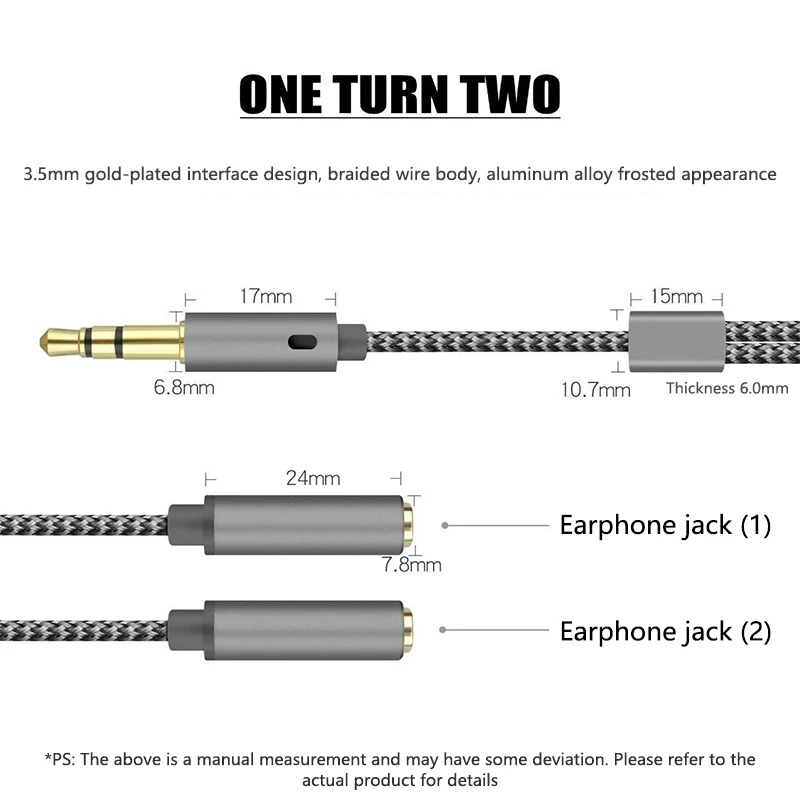 3 uds conector de auriculares 3,5mm divisor de Audio Y Jack 1 macho a 2 hembra M/F 3,5mm adaptador estéreo accesorios para auriculares - imagen 2