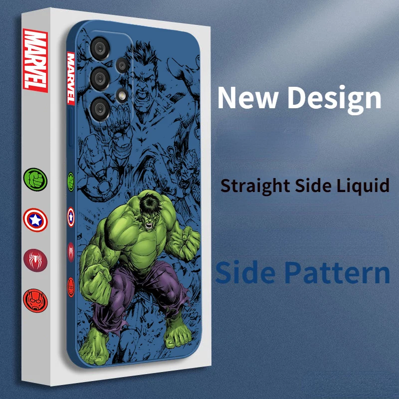 Funda de teléfono de Hulk de Los Vengadores para Samsung, A55, A53, A33, A52, A32, A71, A51, A21S, A35, A25, 5G, cuerda líquida izquierda - imagen 4