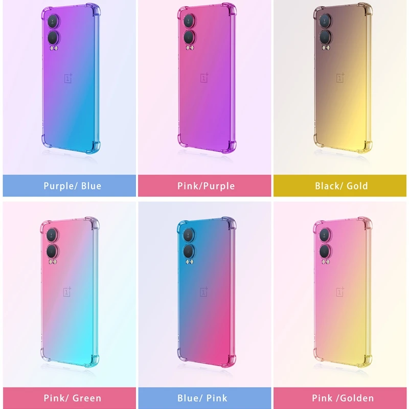 Funda de TPU con gradiente a prueba de golpes para OnePlus Nord CE 4 Lite 5G CE 3 2 Lite N30 SE N200 N20 2T, funda protectora, Coque Capa - imagen 2