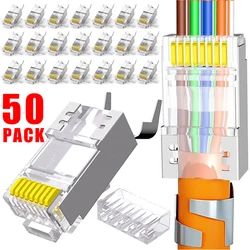 Conector RJ45 Blindado Cat7/Cat6/Cat5 – Enchufe Modular 8P8C