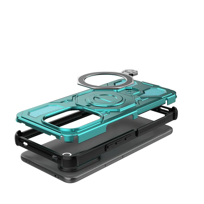 Para ViVo V60 Funda ViVo V60 T4 Pro Funda soporte magnético inalámbrico carga parachoques Fundas protectoras para teléfono en ViVo T4 Pro Funda - imagen 5