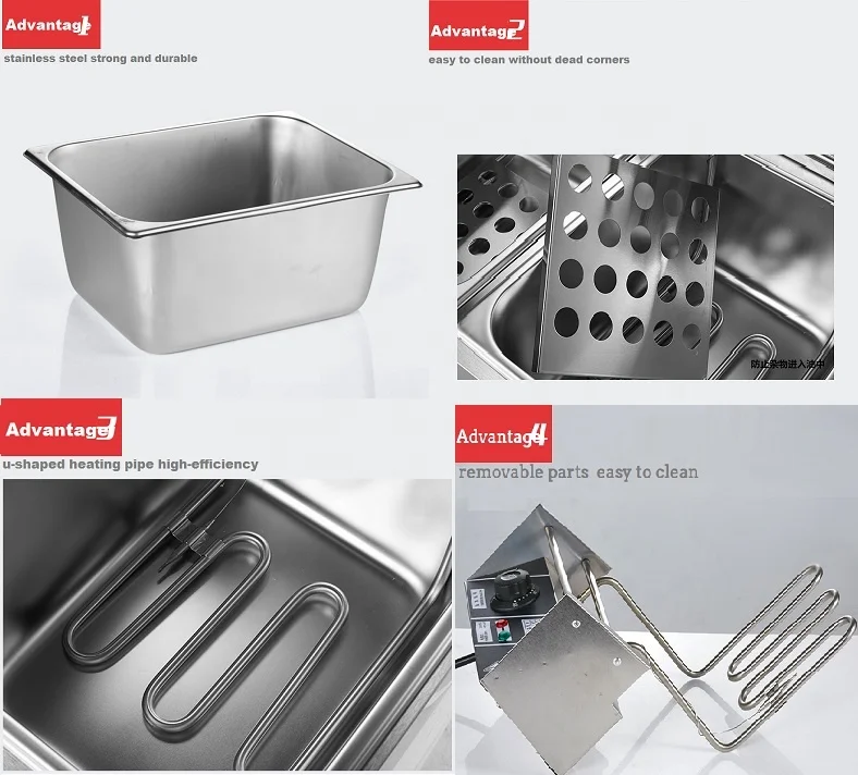 FryerHousehold Electric Deep Fryers Dual 16L Basket, Erictronic Deep Deep Fryer For Tamales Products And Taco - imagen 3