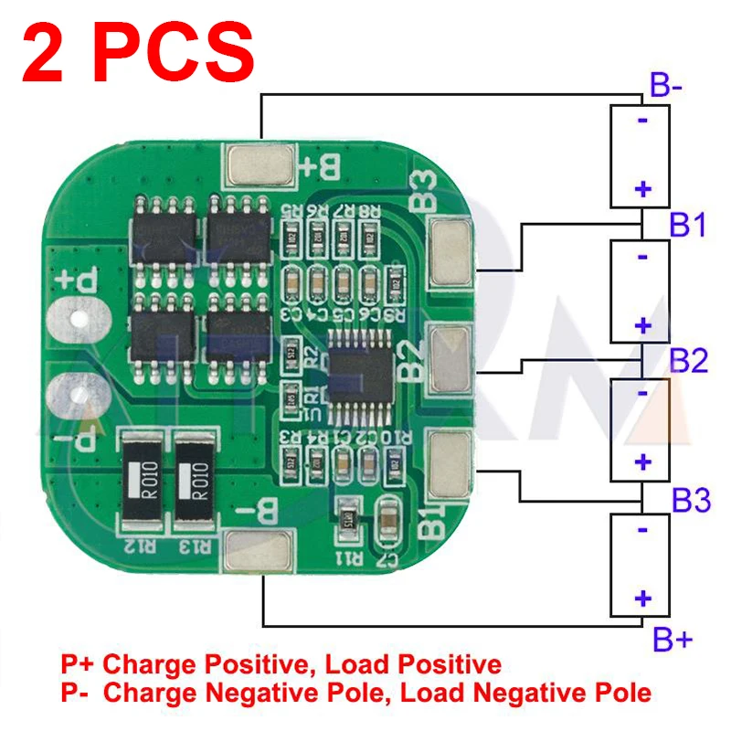 2 uds 4S 14,8 V/16,8 V 20A pico Li-ion BMS PCM Placa de protección de batería BMS PCM para batería de litio LicoO2 Limn2O4 18650 Li
