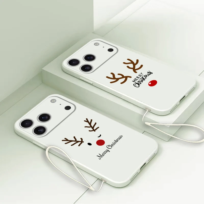 Funda blanda para iPhone 7 8 XS XR 11 12 13 Pro Max 16 14 15 Plus 16e 17 Air elementos navideños lindos - imagen 3