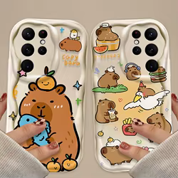 Funda para Samsung Galaxy con capibara 3D y diseño ondulado
