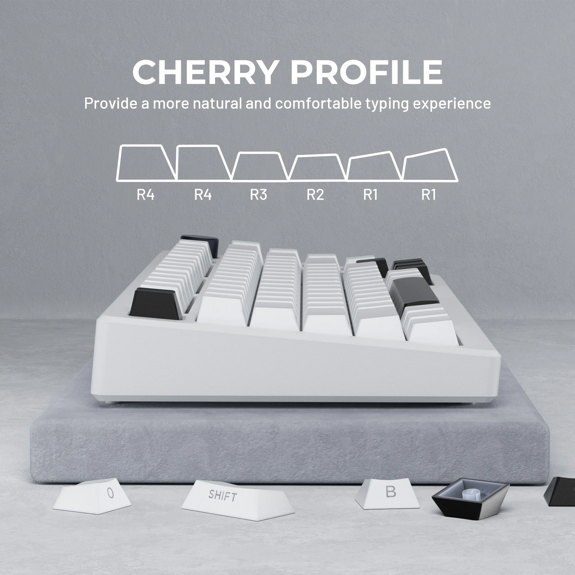 Teclas XVX Cherry White con estampado lateral brillante a través de doble disparo, 132 teclas, compatibles con teclado 60/65/75/80/100/104/108 - imagen 5