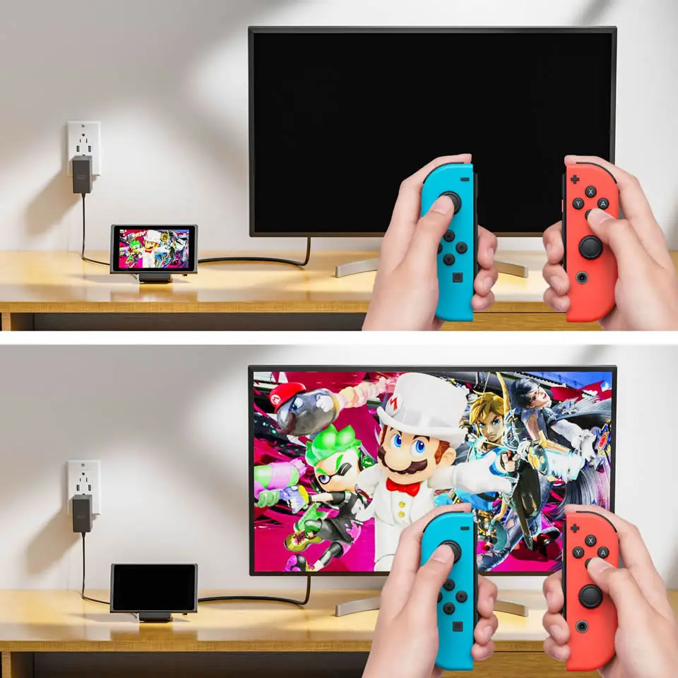 Concentrador de red USB para Nintendo Switch, estación de acoplamiento para TV, 4K, HDMI, compatible con RJ45, USB 3,0, convertidor de vídeo, adaptadores USB - imagen 2