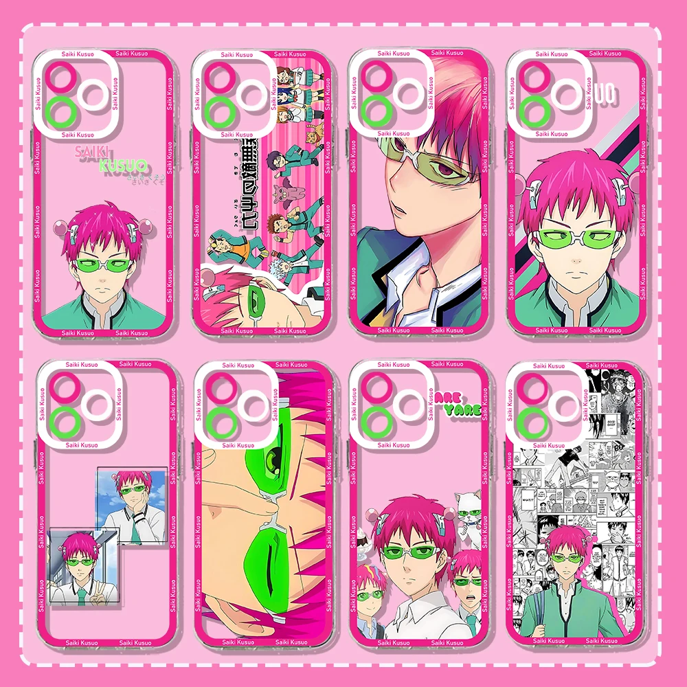 Funda de teléfono de Anime Kusuo Saiki para Samsung S24, S23, S22, S21, S20, S10 FE, Note20, Note10 Plus, Ultra Lite, 5G, funda de TPU suave transparente
