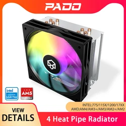 PADO 400 Disipador CPU RGB PWM Silencioso 120 mm Intel AMD