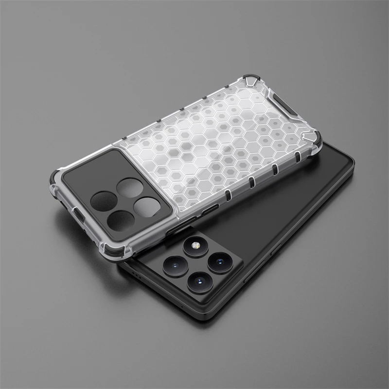 Nido de abeja a prueba de golpes para Xiaomi POCO X6 Pro funda armadura Capa POCO X6 Pro funda protectora translúcida Xiaomi POCO X6 Pro - imagen 4