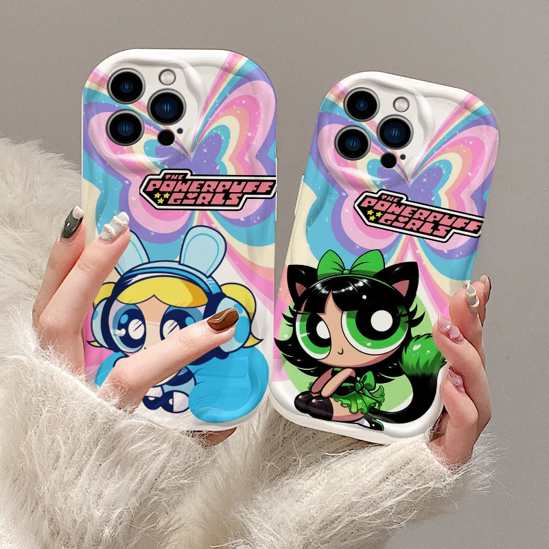 P-powerpuffs funda de teléfono suave para Apple iPhone 15 14 13 12 11 XS XR X Pro Max Plus Wave Oil